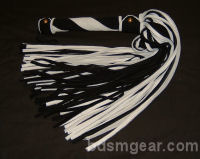 101 Lash Black and White Suede Flogger